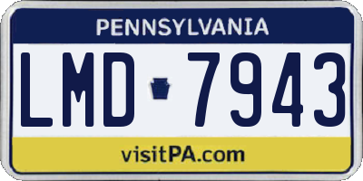 PA license plate LMD7943