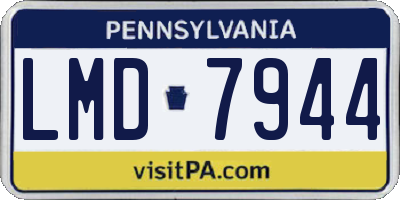 PA license plate LMD7944