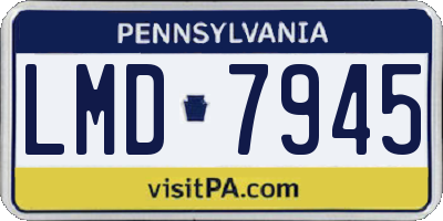 PA license plate LMD7945