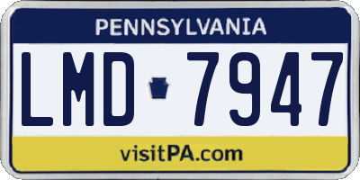 PA license plate LMD7947