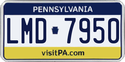 PA license plate LMD7950