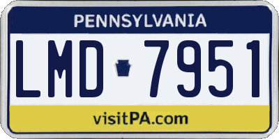 PA license plate LMD7951