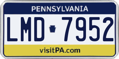 PA license plate LMD7952