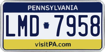 PA license plate LMD7958