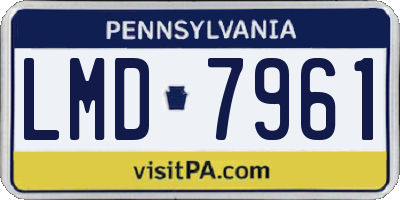 PA license plate LMD7961