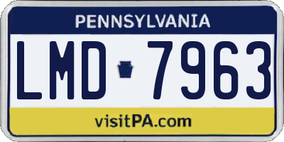 PA license plate LMD7963