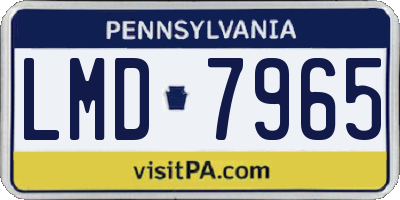 PA license plate LMD7965