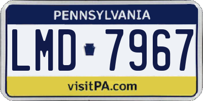 PA license plate LMD7967