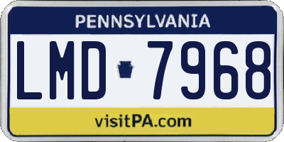 PA license plate LMD7968