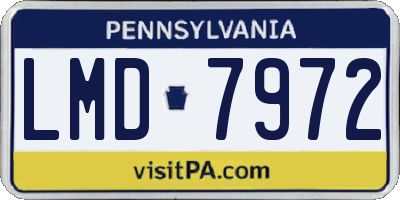 PA license plate LMD7972