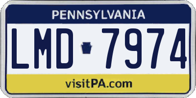PA license plate LMD7974