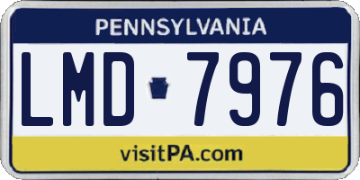 PA license plate LMD7976