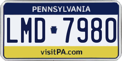 PA license plate LMD7980