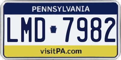 PA license plate LMD7982