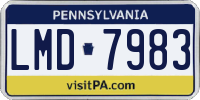 PA license plate LMD7983