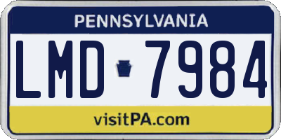 PA license plate LMD7984