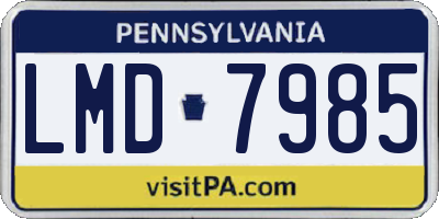 PA license plate LMD7985