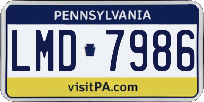 PA license plate LMD7986