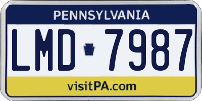 PA license plate LMD7987