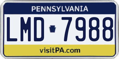 PA license plate LMD7988