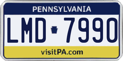 PA license plate LMD7990