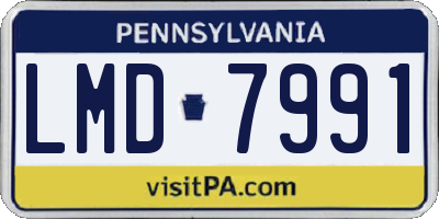 PA license plate LMD7991