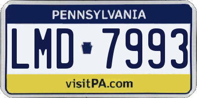 PA license plate LMD7993