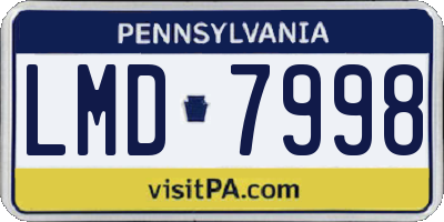 PA license plate LMD7998