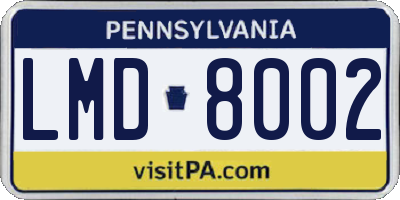 PA license plate LMD8002