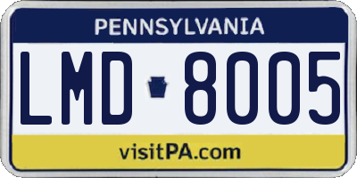 PA license plate LMD8005