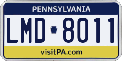 PA license plate LMD8011