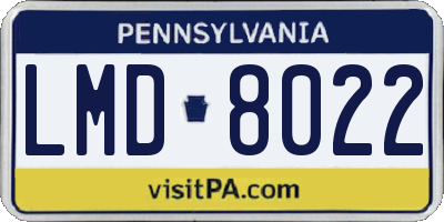 PA license plate LMD8022