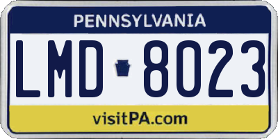 PA license plate LMD8023
