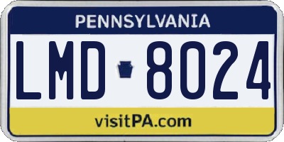 PA license plate LMD8024