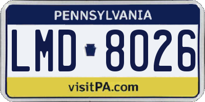 PA license plate LMD8026
