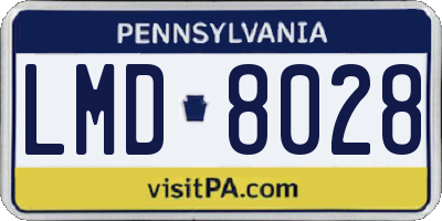 PA license plate LMD8028