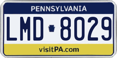 PA license plate LMD8029