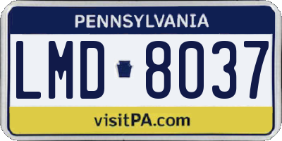 PA license plate LMD8037