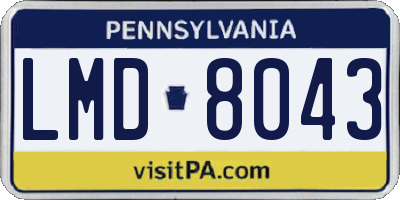 PA license plate LMD8043