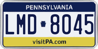 PA license plate LMD8045