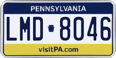 PA license plate LMD8046