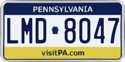 PA license plate LMD8047