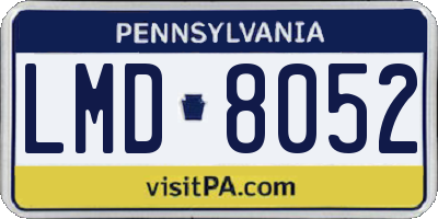 PA license plate LMD8052