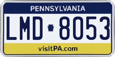 PA license plate LMD8053