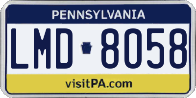 PA license plate LMD8058