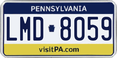 PA license plate LMD8059
