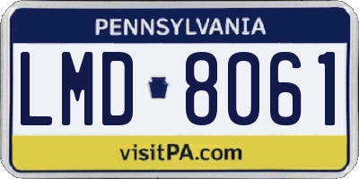 PA license plate LMD8061