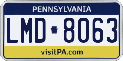 PA license plate LMD8063