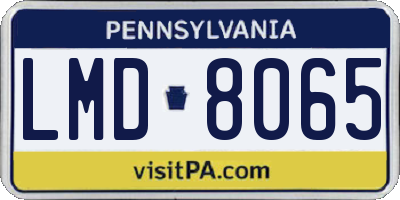 PA license plate LMD8065