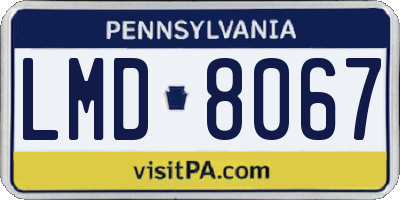 PA license plate LMD8067